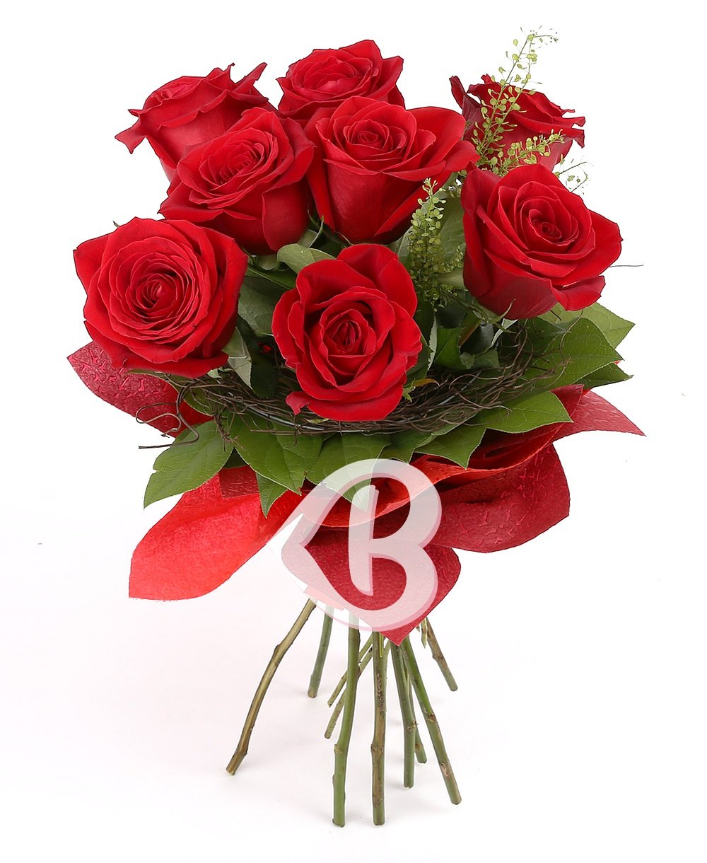 Imaginea produsului 9 Trandafiri Roșii Ornați Subtil