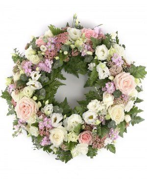 Imaginea produsului Colac Funerar Trandafiri şi Lisianthus Imaginea produsului Colac Funerar Trandafiri şi Lisianthus