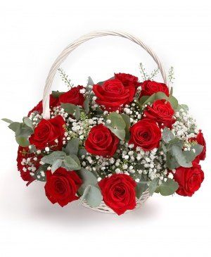 Imaginea produsului 23 Trandafiri Roșii în Coș Imaginea produsului 23 Trandafiri Roșii în Coș