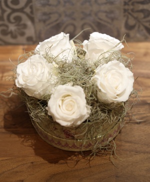 Imaginea produsului Cutie 5 Trandafiri Criogenați Albi Imaginea produsului Cutie 5 Trandafiri Criogenați Albi