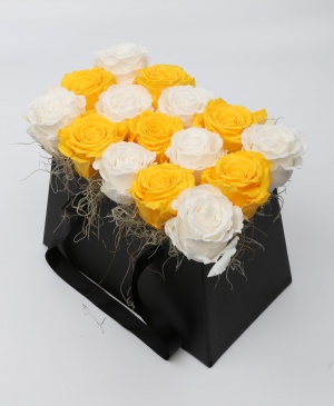 Imaginea produsului 15 Trandafiri Criogenați Albi Galbeni Imaginea produsului 15 Trandafiri Criogenați Albi Galbeni