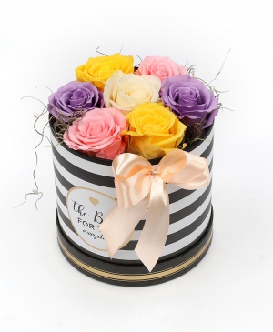 Imaginea produsului Cutie Trandafiri Criogenați Multicolori Imaginea produsului Cutie Trandafiri Criogenați Multicolori