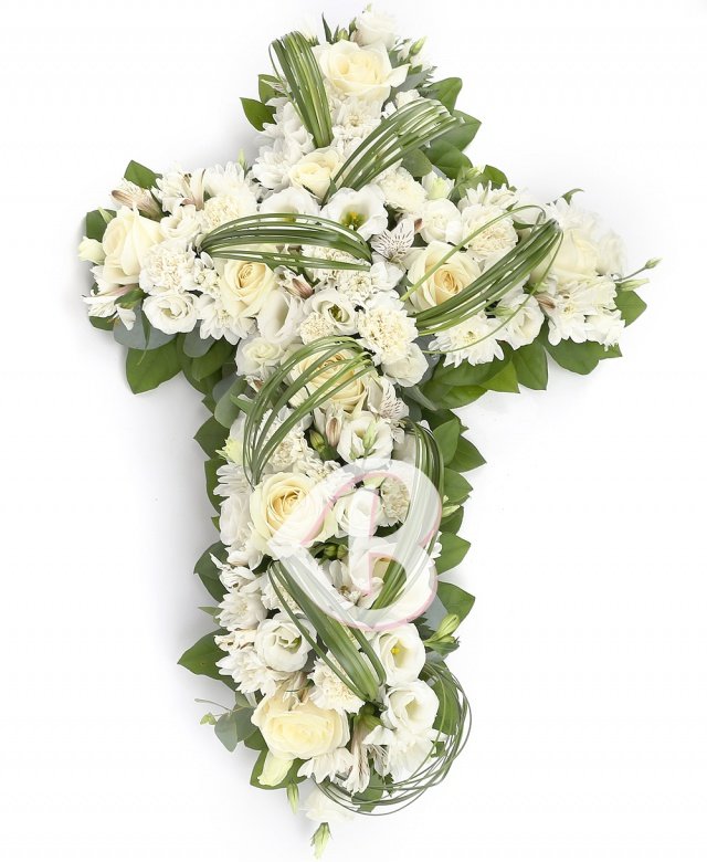 Cruce funerară albă
