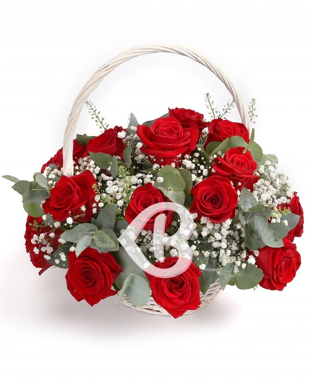 Imaginea produsului 23 Trandafiri Roșii în Coș
