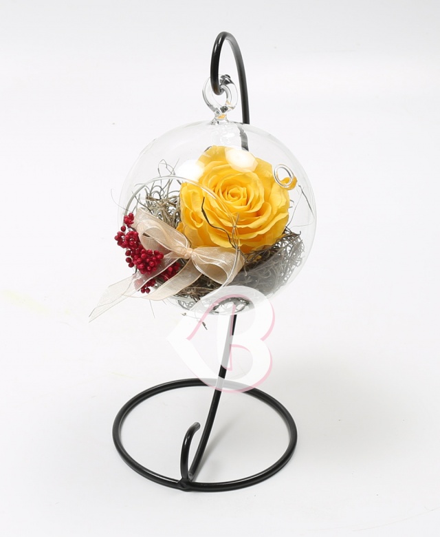 Imaginea produsului Trandafir Galben Criogenat în Glob