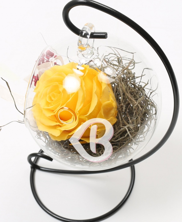 Imaginea produsului Trandafir Galben Criogenat în Glob