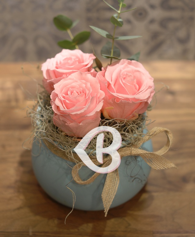 Imaginea produsului Vas Trei Trandafiri Criogenați Roz