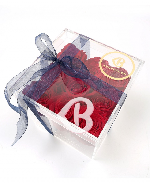 Imaginea produsului Cutie Acrilică Cu 9 Trandafiri Criogenați